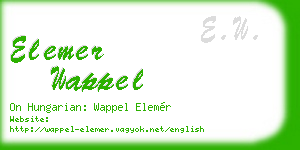 elemer wappel business card